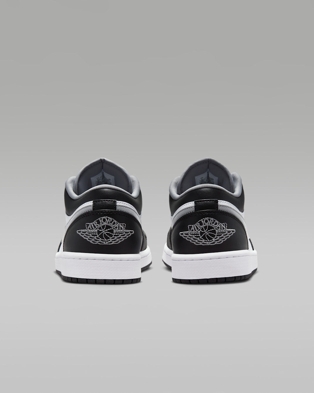 Air Jordan 1 Low Black, White & Silver Sneakers