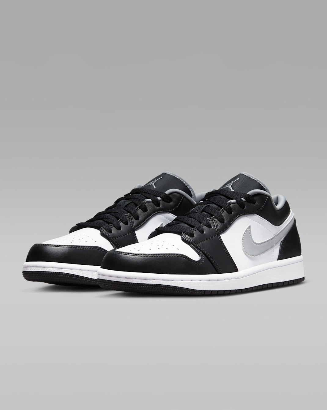 Air Jordan 1 Low Black, White & Silver Sneakers